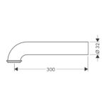 HG Zahnutá rúrka 300 mm, chróm