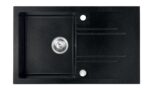 Granitový drez s odkvapom 780x480 mm, s prepadom z drezu, grafit