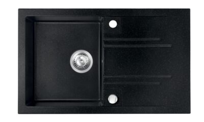 Granitový drez s odkvapom 780x480 mm, s prepadom z drezu, grafit