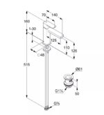 Kludi RENON Umývadlová jednopáková batéria 110, Push-Open, matná biela
