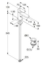 Kludi RENON Umývadlová jednopáková batéria 85, Push-Open, matná biela