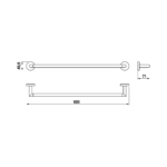 Jika MIO STYLE Závesná tyč na uteráky 600 mm, čierna matná