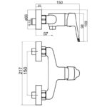 Sprchová nástenná batéria bez príslušenstva Titania Iris New, chróm