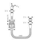 Držiak sprchy na okraj vane s hadinou 2 m, chróm