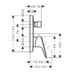 HG Logis vaňová batéria pod omietku, chróm
