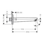 HG Logis Vaňový výtok DN20 195 mm, chróm