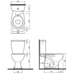 WC kombi KOLO IDOL 3/6 L, zvislý odpad, biela