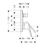 Hansgrohe Focus Podomietková vaňová batéria, chróm