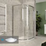 Mereo Kora Lite Sprchový set, Štvrťkruhový kút 90x90x185 cm, chróm ALU/sklo číre + vanička