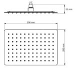 Mereo Tanierová sprcha horná Slim, obdĺžnik 300x200 mm, s kĺbom, nehrdzavejúca oceľ