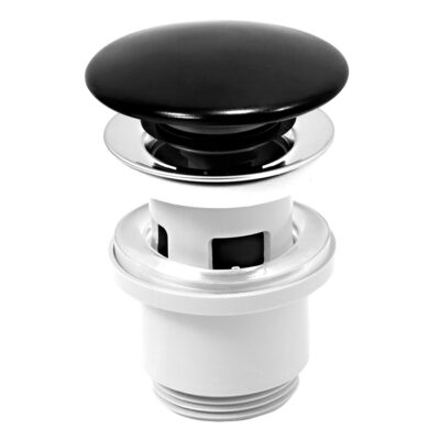 Novaservis Uzáver výpuste pre umývadlá s prepadom KLIK-KLAK, čierny plast