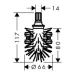 HG Náhradná WC kefa bez držiaka, biela