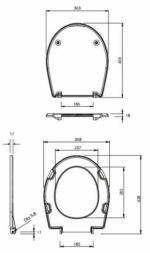 WC sedadlo Kolo Rekord, Duroplast, pozvoľné sklápanie, kovové závesy, Geberit
