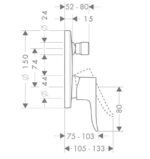 HG Metris Podomietková vaňová batéria, chróm