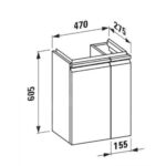 Skrinka pod umývadlo Laufen PRO S 47x27,5x60,5 cm, dub
