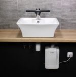 Sušič rúk a automatická vodovodná batéria Jet Dryer AIRTAP guľatá, chróm