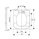Mereo WC sedátko Slim, hranaté samozatváracie, Easy Lock, biela
