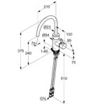 Kludi E-GO Drezová elektrická batéria 230V, matná čierna