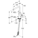 Kludi E-GO Drezová elektrická batéria L-výtok 230V, matná čierna
