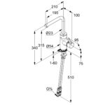 Kludi E-GO Drezová elektrická batéria L-výtok 6V, chróm