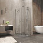 MEREO Novea sprchový kút, R 550, 90 x 90 x 200 cm, pantový, chrom ALU, sklo číre 6 mm