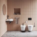 RAVAK 10° Držiak s nádobkou a WC kefou, čierna/matné sklo