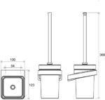 RAVAK 10° Držiak s nádobkou a WC kefou, čierna/matné sklo