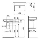 Umývadielko Laufen PRO S 450x340 mm, bez otvoru pre batériu, biela