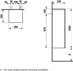 Stredná skrinka Laufen PRO S 35x33,5x100 cm, grafit