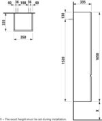 Vysoká skrinka Laufen PRO S 35x33,5x165 cm, pánty vpravo, biela