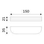 Nimco NIKAU Samostatný úchyt police pre sklá s max. hrúbkou 8 mm, chróm