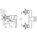 Sprchová nástenná batéria FERRO Fiesta, chróm