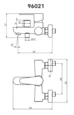 Vaňová nástenná batéria bez sprchovej súpravy 150 mm Titania FRESH, chróm