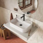 RAVAK Puri Umývadlová stojánková batéria bez výpuste, 190 mm, čierna