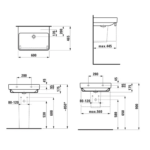 Umývadlo Laufen PRO S 600x465 mm, bez otvoru pre batériu/bez prepadu, LCC biela