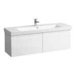 Skrinka pod umývadlo Laufen PRO S 126x45x39 cm, s 2 zásuvkami, biela lesklá