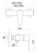 Sprchová nástenná batéria NOVASERVIS Titania Fresh ECO 150 mm, chróm