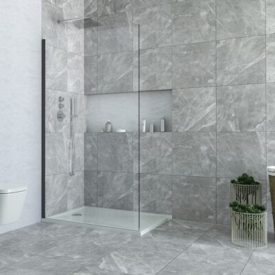 Sprchová zástena Walk in AI TWF 1100x2000 mm, čierny elox/sklo Transparent