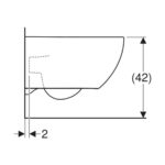 Závesné WC s hlbokým splachovaním Geberit Acanto, uzavretý tvar, TurboFlush: T=53cm, Biela/KeraTec
