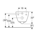 Závesné WC s hlbokým splachovaním Geberit Acanto, uzavretý tvar, TurboFlush: T=53cm, Biela/KeraTec