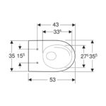Závesné WC s hlbokým splachovaním Geberit Acanto, uzavretý tvar, TurboFlush: T=53cm, Biela/KeraTec