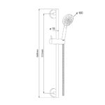 Sprchová súprava SOLID, jednopolohová sprcha, dvojzámková, nerez. hadica, chróm