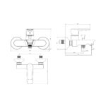 Vaňová páková batéria bez upevnenia a príslušenstva PONTA STYLE, čierna matná