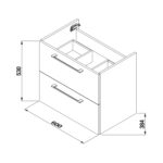 Skrinka pod umývadlo 60 cm Jika PONTA, 2 zásuvky, biela