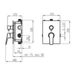 Podomietková batéria s boxom 2 vývody METALIA 54, chróm
