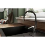 Drezová batéria s čiernym flexi ramenom METALIA 54, chróm