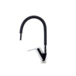 Drezová batéria s čiernym flexi ramenom METALIA 54, chróm