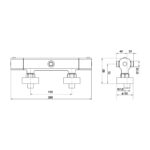 Sprchová termostatická batéria s horným a dolným vývodom METALIA 58, chróm