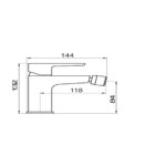 Bidetová batéria s odpadovou súpravou METALIA 58, čierna matná