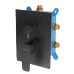 Podomietková batéria s boxom 3 vývody METALIA 58, čierna matná